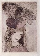 Marie Laurencin Roseal hat oil painting on canvas